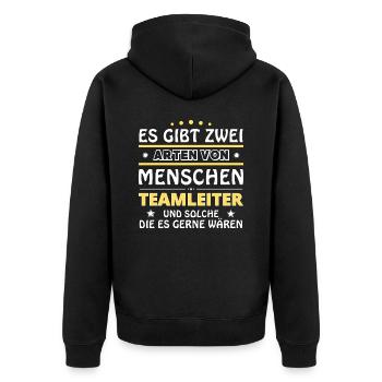 Teamleiter Geschenk - zwei Arten von... Design - Unisex Premium Bio Zip Hoodie - Schwarz - Hinten - Nico (187cm)