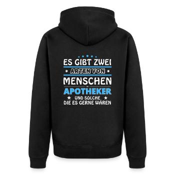 Apotheker Geschenk - zwei Arten von... Design - Unisex Premium Bio Zip Hoodie - Schwarz - Hinten - Nico (187cm)