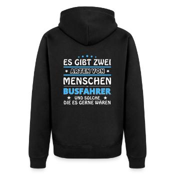 Cadeau de chauffeur de bus - deux types de... Concevoir - Veste à capuche bio Premium Unisexe - noir - Dos - Nico (187cm)