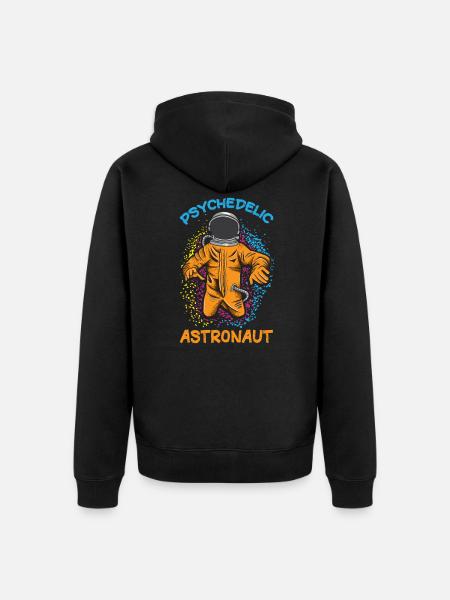 Psychedelic Astronaut Mushroom Space - Unisex Premium Organic Zip Hoodie - black