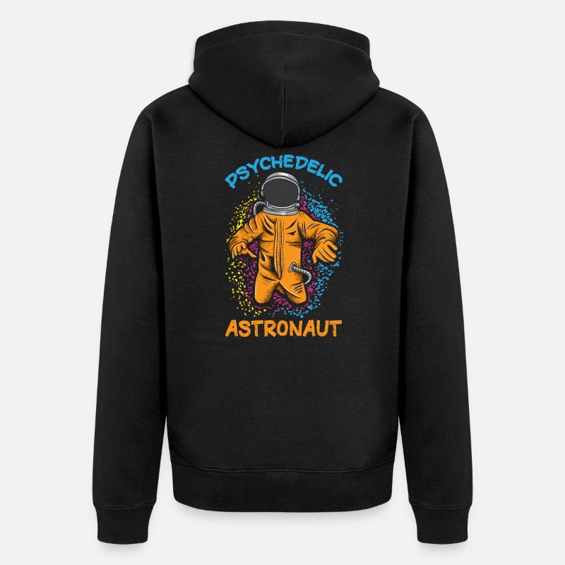 Espace champignon d’astronaute psychédélique - Veste à capuche bio Premium Unisexe - noir