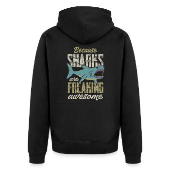 Parce que les requins sont géniaux - Shark Lover - Veste à capuche bio Premium Unisexe - noir - Dos - Nico (187cm)