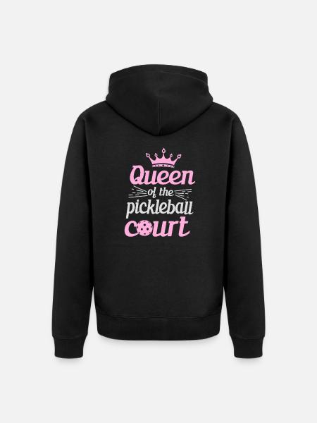 Queen Of Hte Pickleball Court - Unisex Premium Organic Zip Hoodie - black