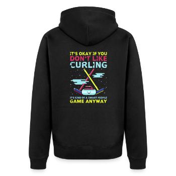 Ce n’est pas grave si vous n’aimez pas le curling drôle de curling - Veste à capuche bio Premium Unisexe - noir - Dos - Nico (187cm)