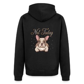 Not today - Unisex Premium Bio Zip Hoodie - Schwarz - Hinten - Nico (187cm)