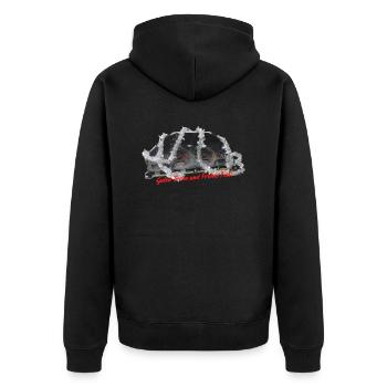 Guten Tacho und Frohes Fest! Gib' Gas! - Unisex Premium Bio Zip Hoodie - Schwarz - Hinten - Nico (187cm)