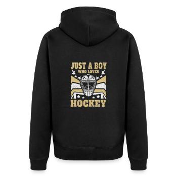 Hockey sur glace Hockey - Juste un garçon qui aime le hockey - Veste à capuche bio Premium Unisexe - noir - Dos - Nico (187cm)