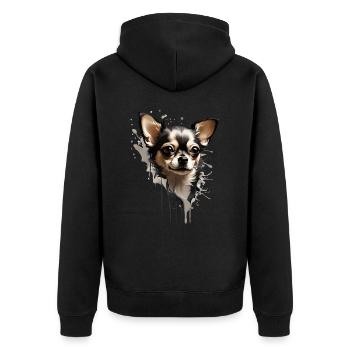 DOG COOL CHIHUAHUA - Unisex Premium Organic Zip Hoodie - black - Back - Nico (187cm)