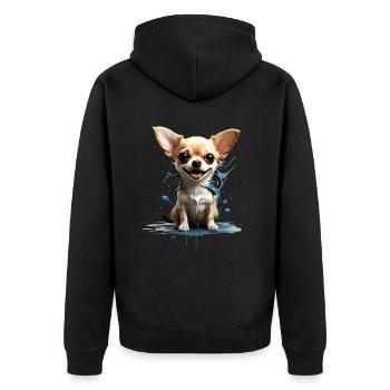 CHIEN CHIHUAHUA - Veste à capuche bio Premium Unisexe - noir - Dos - Nico (187cm)