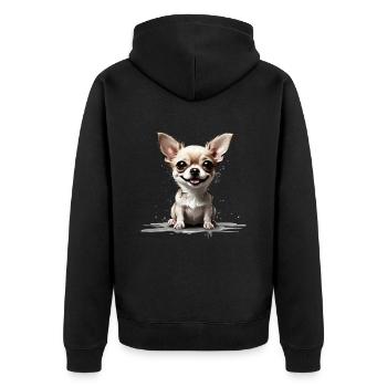 SWEET CHIHUAHUA - Unisex Premium Organic Zip Hoodie - black - Back - Nico (187cm)