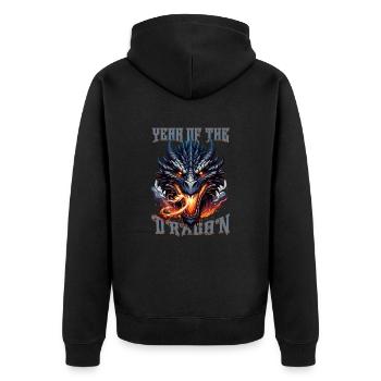 Année du Dragon 2024 - Astrologie Chinoise - Veste à capuche bio Premium Unisexe - noir - Dos - Nico (187cm)