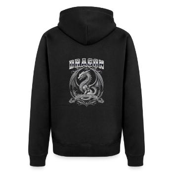 Année du Dragon 2024 - Astrologie Chinoise - Veste à capuche bio Premium Unisexe - noir - Dos - Nico (187cm)