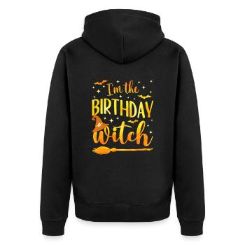 Oktober Geburtstag Hexe Lustiges Halloween Kostüm - Unisex Premium Bio Zip Hoodie - Schwarz - Hinten - Nico (187cm)