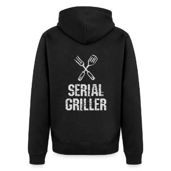 Série Griller BBQ Grill Couverts Professionnels Grill - Veste à capuche bio Premium Unisexe - noir - Dos - Nico (187cm)