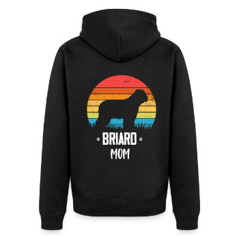 Briard - Berger de Brie - Briarden - Unisex Premium Bio Zip Hoodie - Schwarz - Hinten - Nico (187cm)