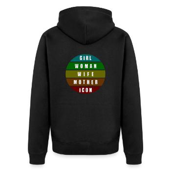 female way of life - Unisex Premium Bio Zip Hoodie - Schwarz - Hinten - Nico (187cm)