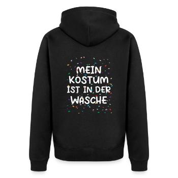 Karnewal Kölner Karneval Fasnacht Konfetti Köln - Unisex Premium Bio Zip Hoodie - Schwarz - Hinten - Nico (187cm)