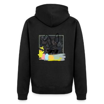cool easter bunny with sunglasses easter easter eggs - Unisex Premium Organic Zip Hoodie - black - Back - Nico (187cm)