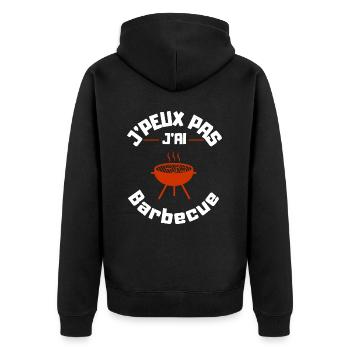 J'peux pas j'ai Barbecue - Veste à capuche bio Premium Unisexe - noir - Dos - Nico (187cm)