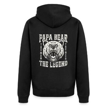 Papa Bear - Unisex Premium Organic Zip Hoodie - black - Back - Nico (187cm)