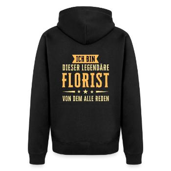 Ich bin dieser legendäre Florist - Unisex Premium Bio Zip Hoodie - Schwarz - Hinten - Nico (187cm)