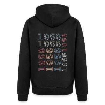 Born In 1956 Birthday Gift 1956 Retro 1956 - Unisex Premium Organic Zip Hoodie - black - Back - Nico (187cm)