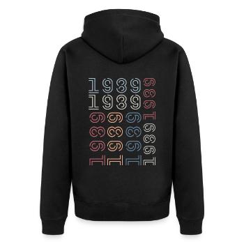 Né en 1989 Cadeau Anniversaire 1989 Retro 1989 - Veste à capuche bio Premium Unisexe - noir - Dos - Nico (187cm)