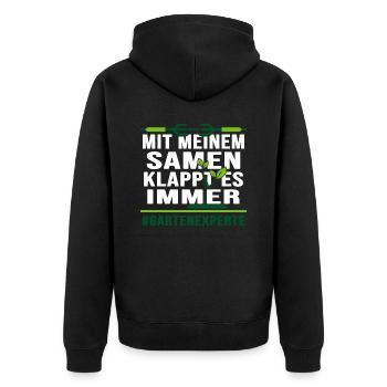Garten Gartenarbeit Samen Aussaat Pflanzen Gärtner - Unisex Premium Bio Zip Hoodie - Schwarz - Hinten - Nico (187cm)
