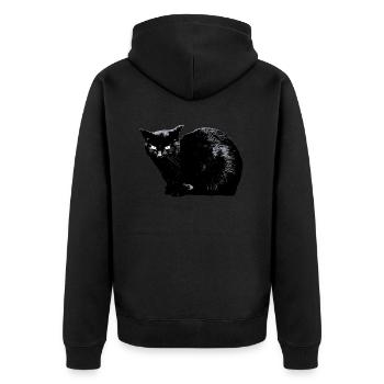 At night all cats are black - Unisex Premium Organic Zip Hoodie - black - Back - Nico (187cm)