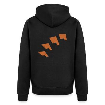 Berkelland VINTAGE - Unisex Premium Organic Zip Hoodie - black - Back - Nico (187cm)