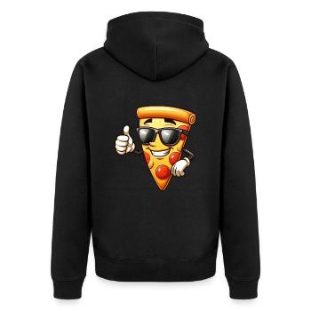 Pizza drôle avec motif de lunettes de soleil - Veste à capuche bio Premium Unisexe - noir - Dos - Nico (187cm)