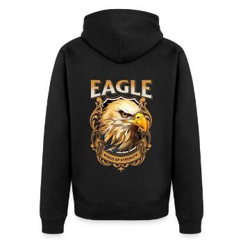 Tête d’aigle Or Oiseau de proie Oiseau Nature animale - Veste à capuche bio Premium Unisexe - noir - Dos - Nico (187cm)