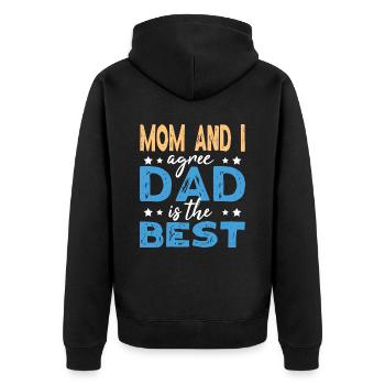 Vatertag - Bester Papa / Vater - Unisex Premium Bio Zip Hoodie - Schwarz - Hinten - Nico (187cm)