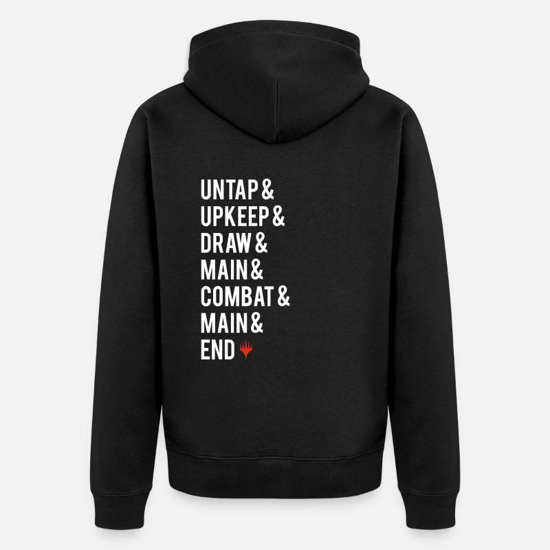 Magic: The Gathering Game Move Phases White - Unisex Premium Organic Zip Hoodie - black