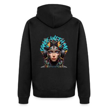 DANCE WITH ME - Cool Woman with Headphones! - Unisex Premium Organic Zip Hoodie - black - Back - Nico (187cm)