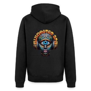 MIXMASTER BPM - Cool Cyclops with Headphones! - Unisex Premium Organic Zip Hoodie - black - Back - Nico (187cm)