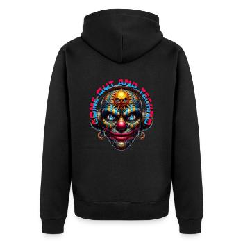 COME OUT AND TECHNO - Cool Clown with Headphones! - Unisex Premium Organic Zip Hoodie - black - Back - Nico (187cm)