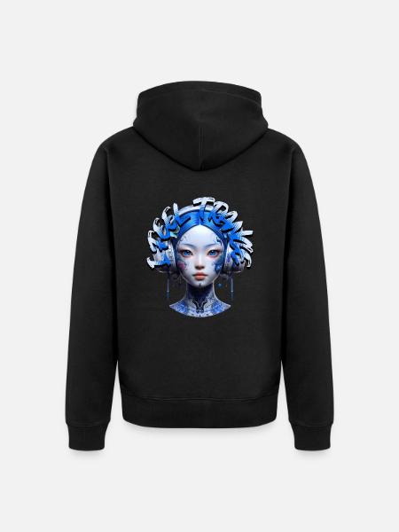I FEEL TRANCE - Cool Human with Headphones! - Unisex Premium Organic Zip Hoodie - black
