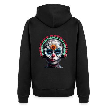 PERFECT DEEP HOUSE - Cool Creature with Headphones - Unisex Premium Organic Zip Hoodie - black - Back - Nico (187cm)