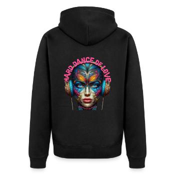 HARD DANCE OF LOVE - Cool Woman with Headphones! - Unisex Premium Organic Zip Hoodie - black - Back - Nico (187cm)