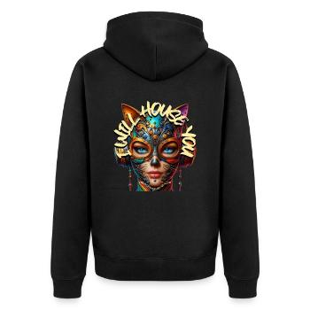 I WILL HOUSE YOU - Cool Woman with Headphones! - Unisex Premium Organic Zip Hoodie - black - Back - Nico (187cm)
