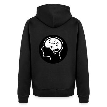 Musik im Kopf - 2023 - Unisex Premium Bio Zip Hoodie - Schwarz - Hinten - Nico (187cm)