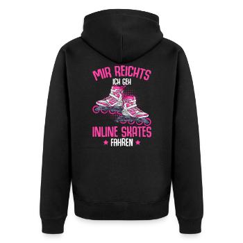 Inline Skates Inline Skating Inline Skater - Unisex Premium Bio Zip Hoodie - Schwarz - Hinten - Nico (187cm)