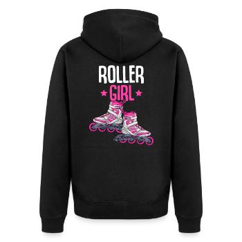 Inline Skates Inline Skating Inline Skater - Unisex Premium Bio Zip Hoodie - Schwarz - Hinten - Nico (187cm)