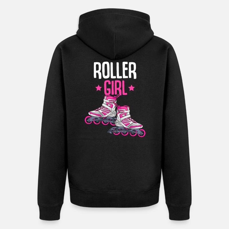 Inline Skates Inline Skating Inline Skater - Unisex Premium Bio Zip Hoodie - Schwarz
