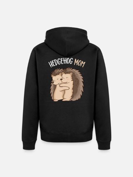 Igel Mama Haustier Frauen - Unisex Premium Bio Zip Hoodie - Schwarz