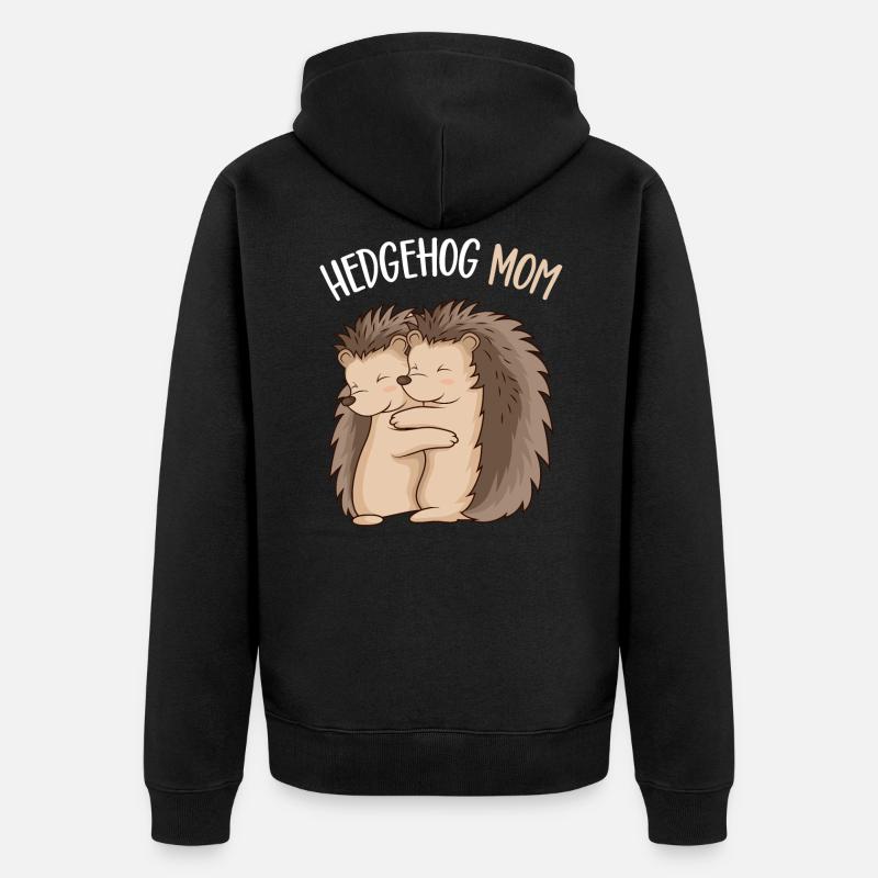 Hérisson Mama Pet Femmes - Veste à capuche bio Premium Unisexe - noir