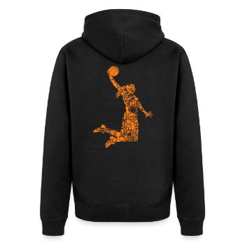 Basketteur Basketteur Filles Femmes - Veste à capuche bio Premium Unisexe - noir - Dos - Nico (187cm)