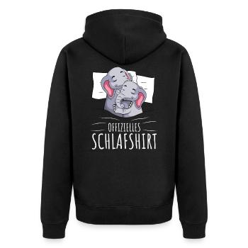 Offizielles Schlafshirt Elefant Mädchen - Unisex Premium Bio Zip Hoodie - Schwarz - Hinten - Nico (187cm)