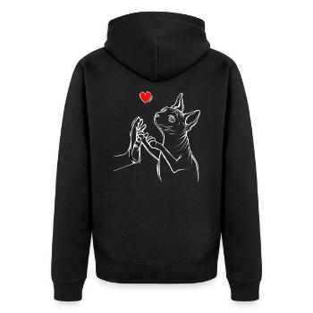 Sphynx Chat Amour Sphinx Chat Nu - Veste à capuche bio Premium Unisexe - noir - Dos - Nico (187cm)